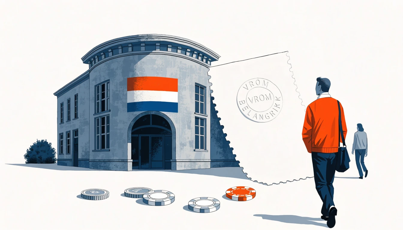 Nederlands casino met belastingdocument en euromunten